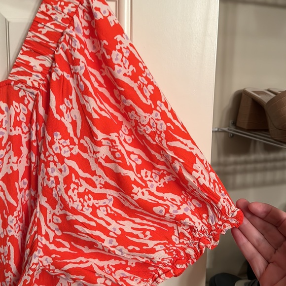 Anthropologie Ichi orange/white self tie dress. Size 42 - Picture 8 of 8